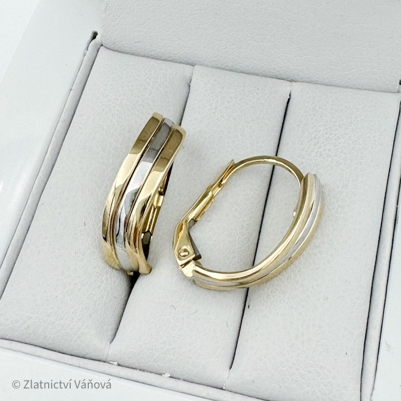 Žluté zlato náušnice na klapku